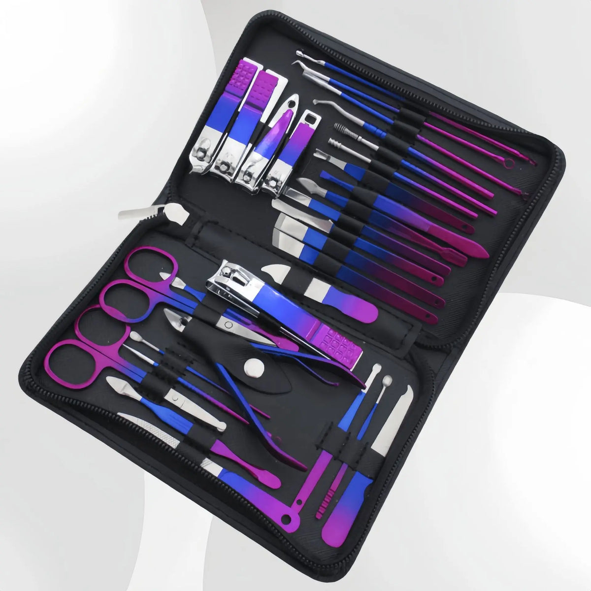 9-18pcs Set Professional Stainless Steel Manicure & Pedicure Kit Precision Nail Care with Travel Case with Nail Clipper Sciss