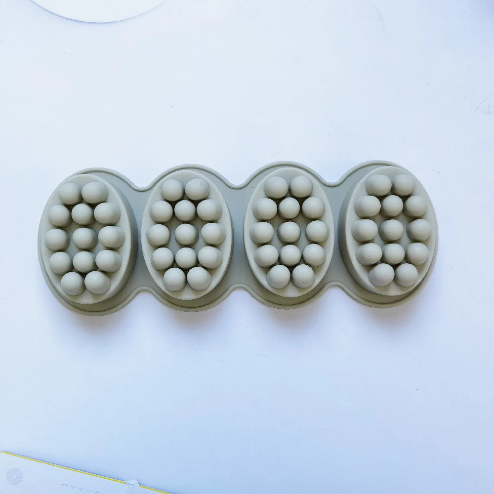 1pc 3D Silicone Soap Mold Massage Shape Mold for Massage Therapy Soap Making Tool Oval Spa Soap Mould Crafts Accessories - gr