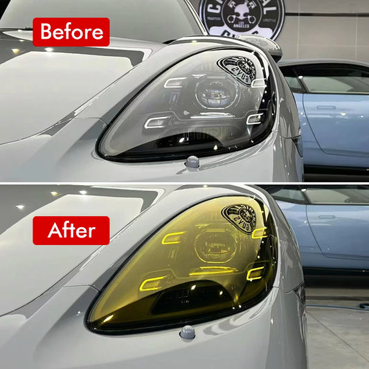 Yellow Auto Car Light Headlight Taillight Tint Vinyl Film Sticker Easy Stick Motorcycle Waterproof Film Diy Whole Car Decorat