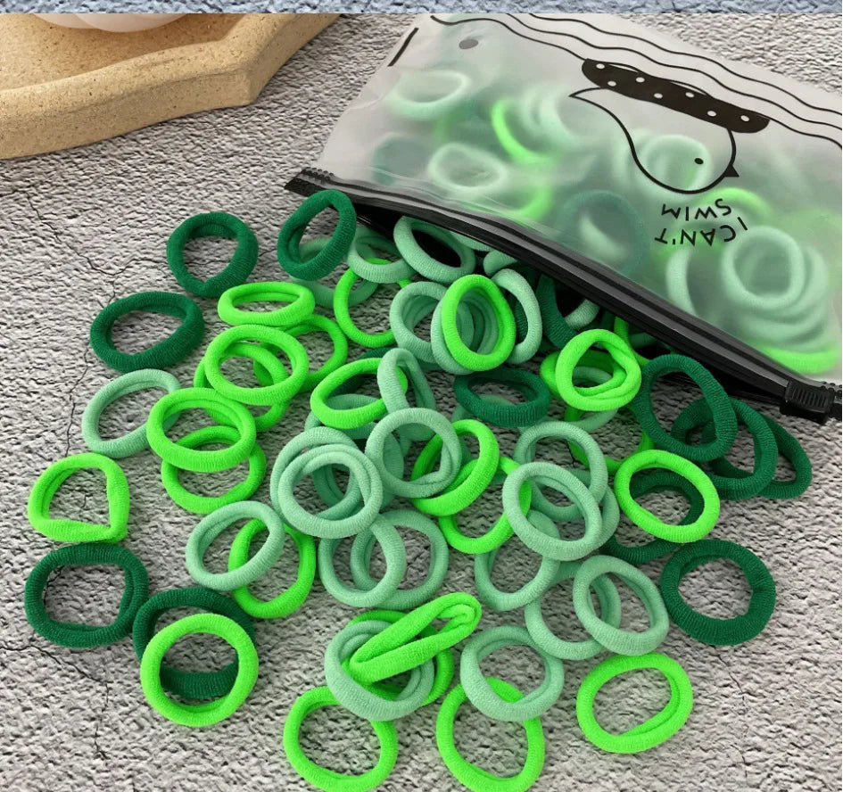 50/100Pcs Colorful Nylon Hair Bands for Children Scrunchie Hair Ties Rubber Band Kids Elastic Hair Leagues Girl Hair Accessor