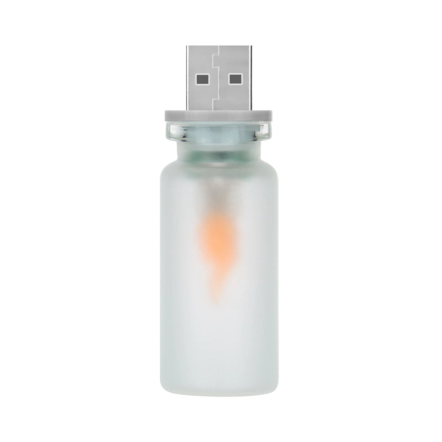 USB Flame Flickering LED Frosted Clear Glass Candle Night Light Simulated Flame - Frosted