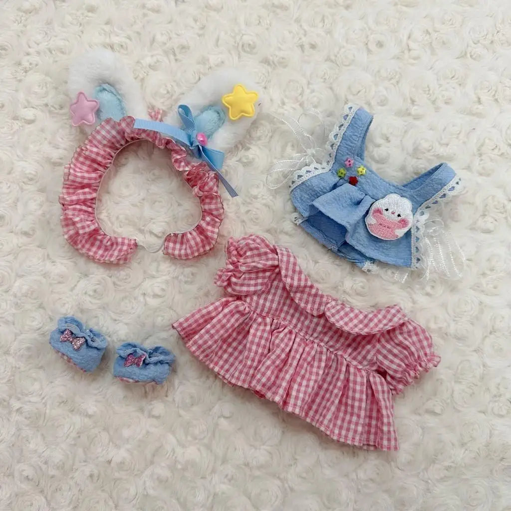 20cm Cute Mini Plush Doll'S Clothes Outfit Accessories Maid Skirt Cute Doll Dress Suit - 06