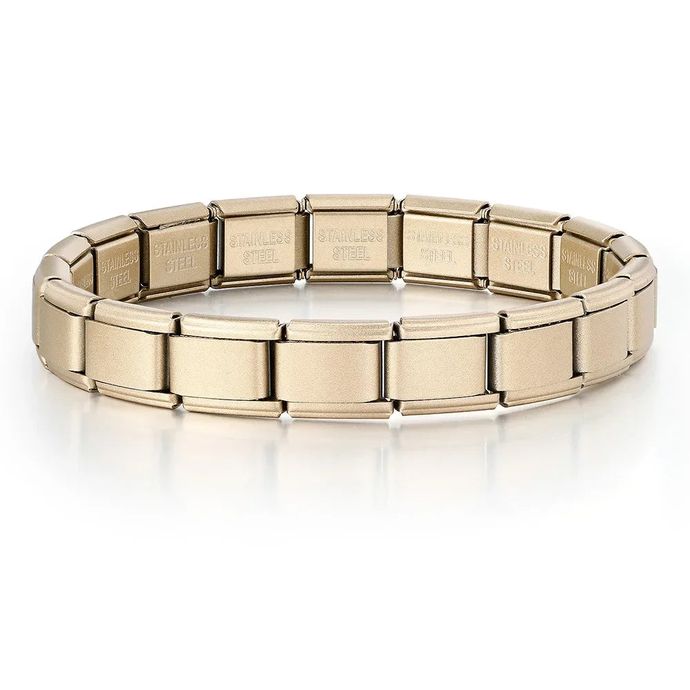 2025 New Men and Women Starry Colors 18 Pieces Italian Charm Fit 9mm Stainless Steel Modular Bracelet Jewelry - Starlight Ret