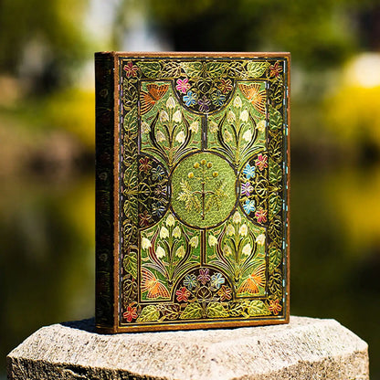 256-Page Vintage Floral Journal - Gold Foil Hardcover Diary with Bookmark, Butterfly Colored Pages, Luxury Travel Notebook&Gi