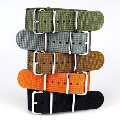 Ribbed Watch Strap 18mm 19mm 20mm 22mm 24mm Nylon Watch Straps Braid Ballistic Fabric Watchband Accessories for Military Band