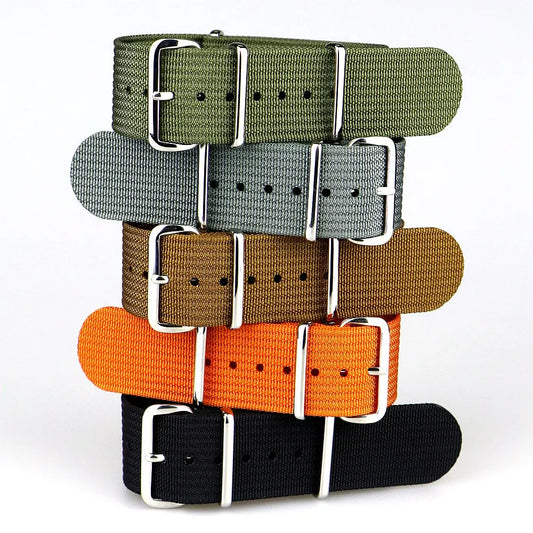 Ribbed Watch Strap 18mm 19mm 20mm 22mm 24mm Nylon Watch Straps Braid Ballistic Fabric Watchband Accessories for Military Band