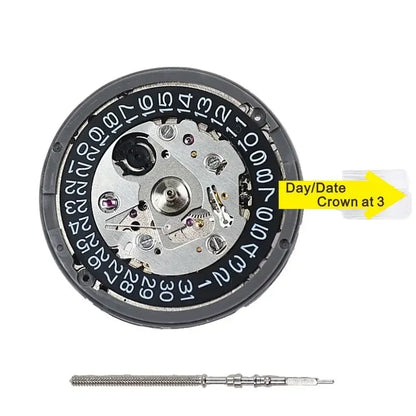 Japan Genuine NH35 Automatic Mechanical Movement High Accuracy 24 Jewels Mod Watch Replacement NH35A Date at 3:00