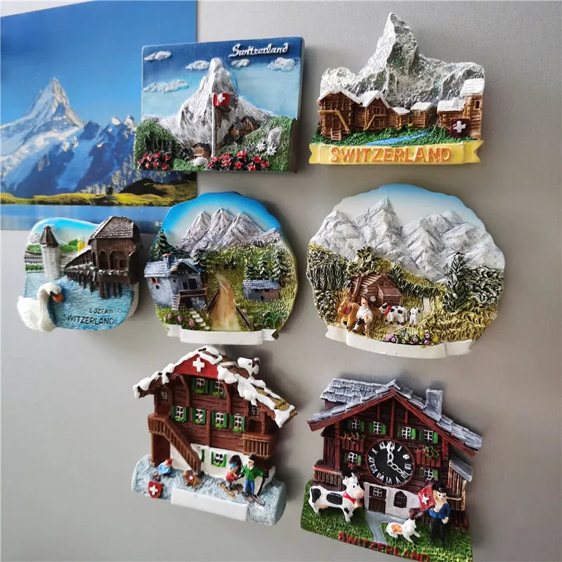 Switzerland Tourist Souvenir Fridge Magnets Jungfraujoc Luzern Zermatt Zermatt Geneva Bern Basel Interlaken Home Decor Sticke