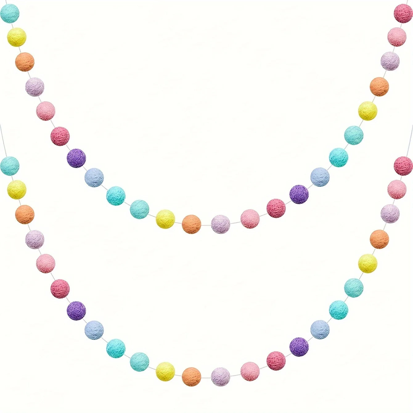 2m Colorful Pompom Pendant Garland Nordic Series Felt Ball String Hanging DIY Handmade Nursery Children Room Home Decor