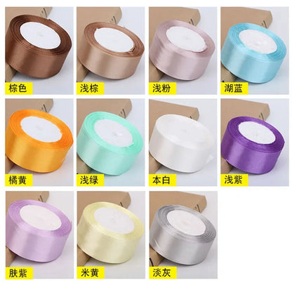 6mm 10mm 15mm 20mm 25mm 40mm 50mm Satin Ribbons White Pink Red Blue Purple Green Black Yellow Orange Ribbons 34 Colors Pick U