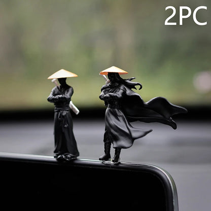 Resin Mini Figurines Decorative 50mm Ancient Sino-Japanese Samurai Warriors Office Cubicle Home Desktop Car Interior Model Gi