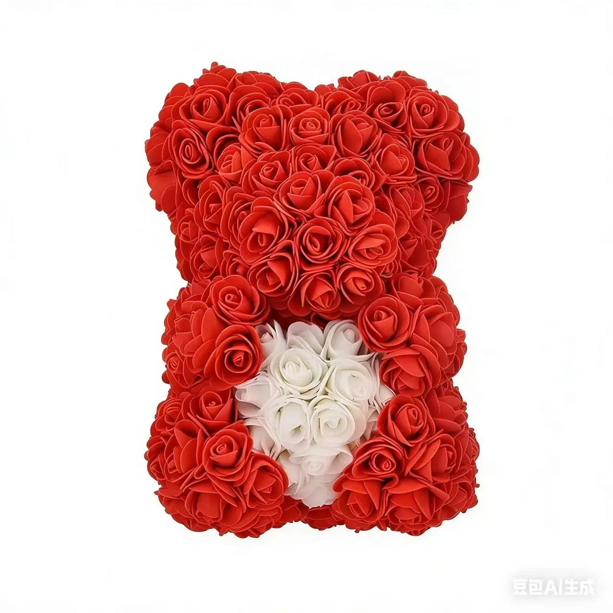 25cm Artificial Teddy Rose Flower Bear with Box Romantic Valentines Day Gift Girlfriend Women Anniversary Wedding Party Suppl