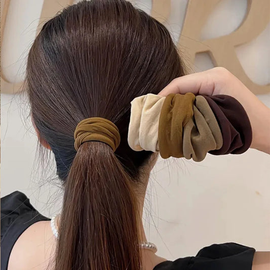 4 Set Solid Widen Thicken Hair Band Ropes Women Ponytail Holder Hair Tie Scrunchies Rubber Bands Korea Fashion Hair Accessori
