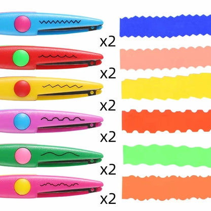 6pcs/Set Scissors Wavy Pattern Paper Cutter DIY Handmade Tools Paper Craft Kawaii Card Photo Scissors Kids Gifts Office Suppl