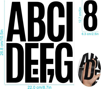 4 Sheets 5 Inch Big Alphabet Letter Numbers Stickers Removable Waterproof Letter Stickers for Car Mailbox Home Shop Office De