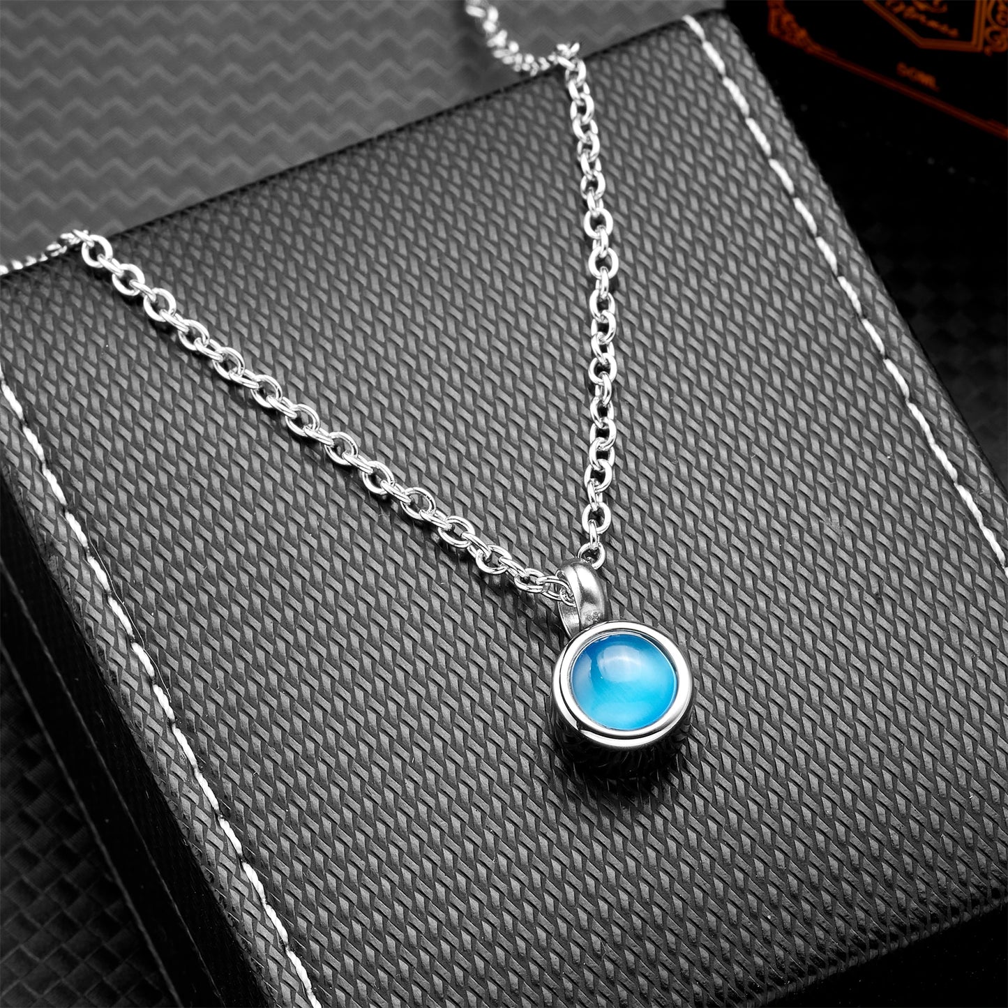 Stainless Steel Birthstone Pendant Necklace - Cremation Ashes Jewelry with Colorful Gemstones, Keepsake Memorial for Human As
