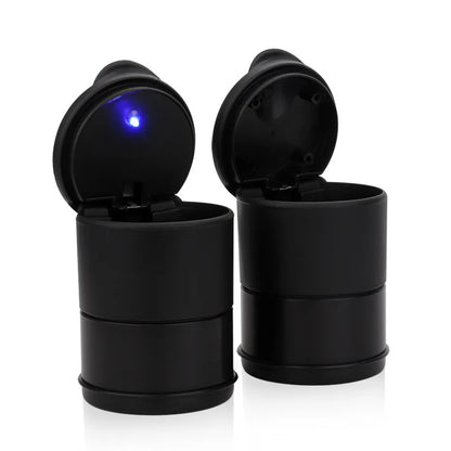 Car Ashtray LED Alloy Ash Tray Plastic Cup Portable Smokeless Auto Ashtray Flame Retardant Cigarette Holder Box Accessories -