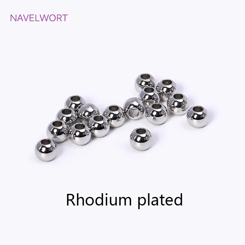 2/2.5/3/4/5/6mm 18K Gold Plated Loose Beads Brass Round Spacer Beads For Bracelet Making Findings,Accessories For Jewelry