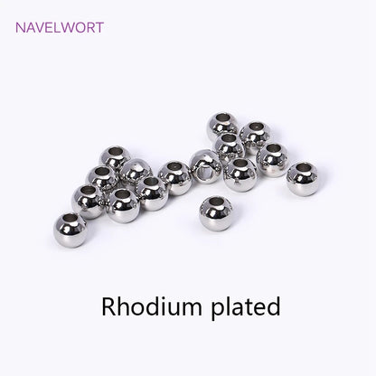 2/2.5/3/4/5/6mm 18K Gold Plated Loose Beads Brass Round Spacer Beads For Bracelet Making Findings,Accessories For Jewelry