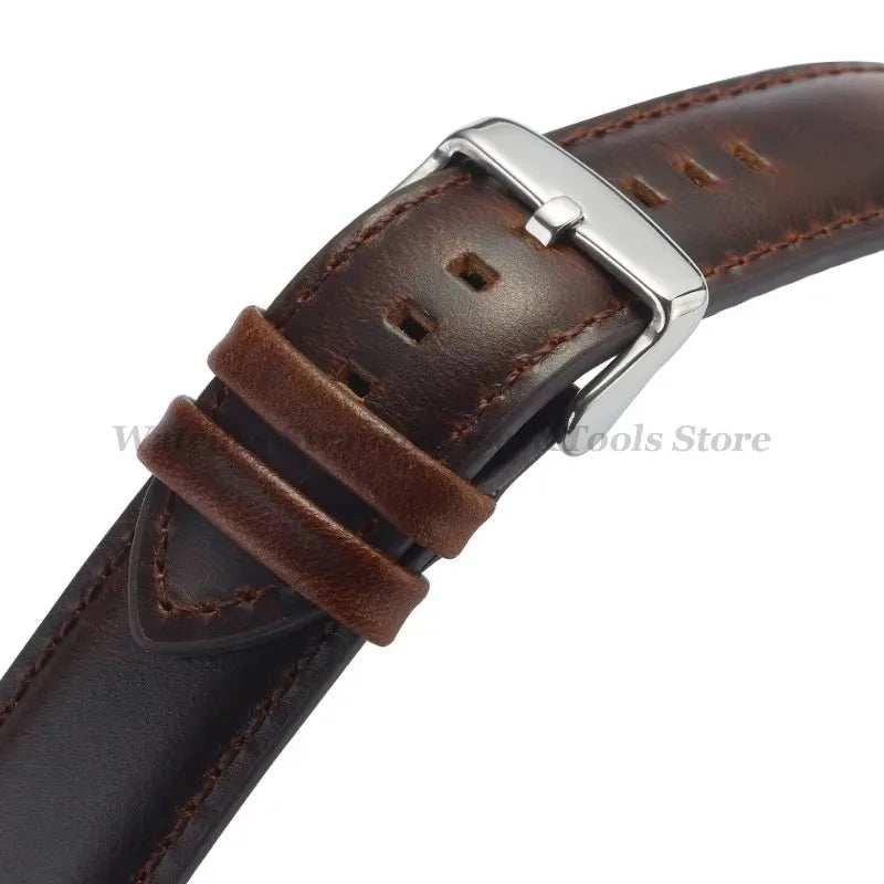 Genuine Leather Watchband 18mm 20mm 22mm 24mm 26mm Vintage Cowhide Watch Strap for DW Quick Release Bracelet Universal Wristb
