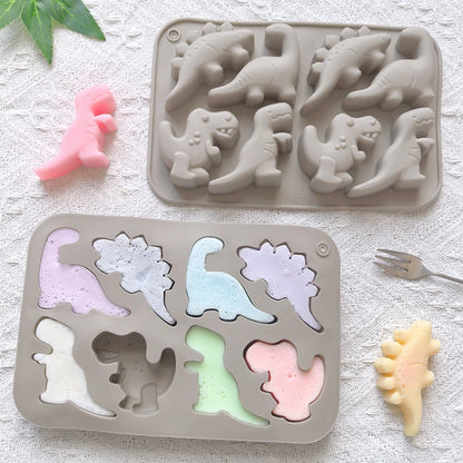 1pc 8-cavity silicone mold 3D dinosaur shaped chocolate candy, pudding, cookies, mold making, cake baking utensils