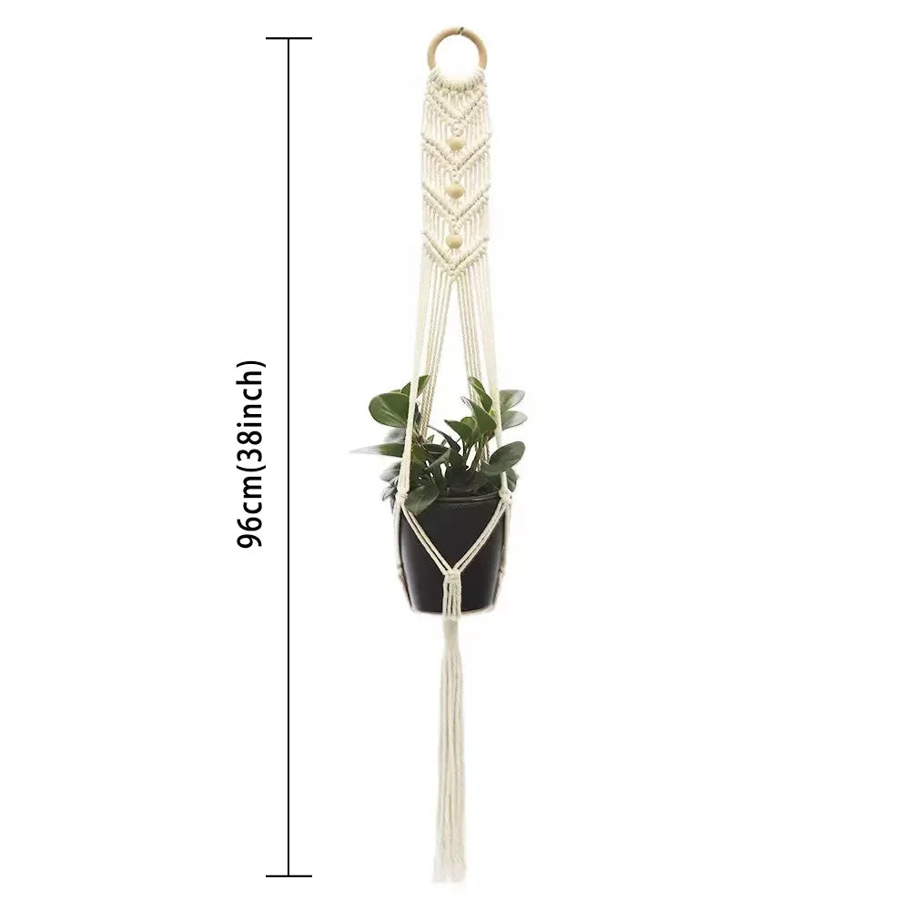 Hanging Plant Handmade Macrame Plant Hanger Flower Pot Planter Hanger Wall Decor Courtyard Garden Hanging Planter Hanging Bas