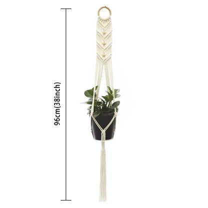 Hanging Plant Handmade Macrame Plant Hanger Flower Pot Planter Hanger Wall Decor Courtyard Garden Hanging Planter Hanging Bas
