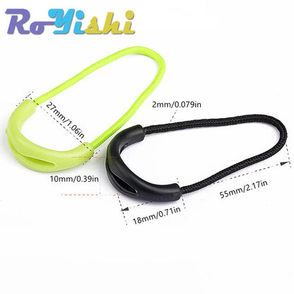 10 Pcs/Pack Mix Color Zipper Pull Cord Zipper Head Pull Puller End Fit Rope Tag Fixer Zip Cord for Garment Bags Accessory