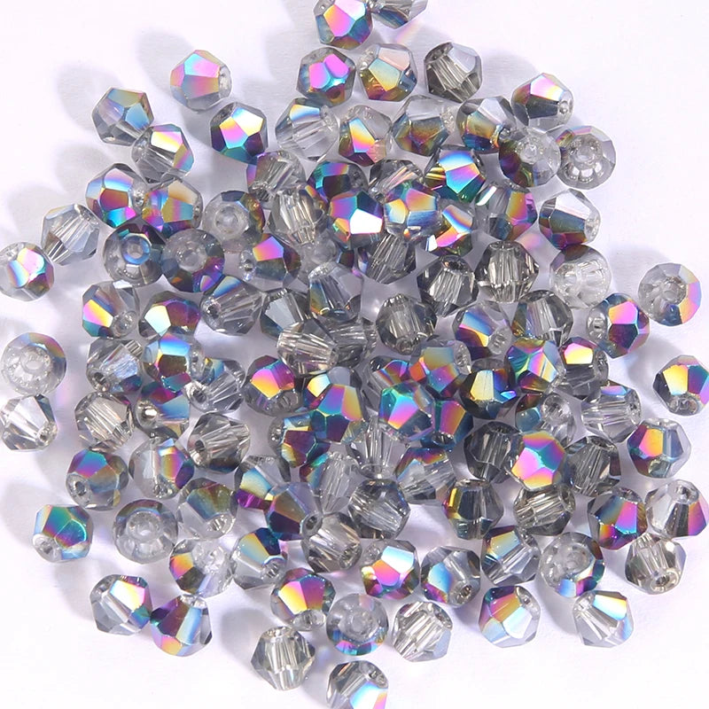 100Pcs 4MM Glass Bicone Shaped Beads Faceted Crystal Beads for Jewelry Making Bracelet Necklace Earrings DIY Beading - 14
