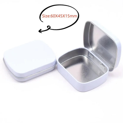 New Square Tin Storage Boxes Small Metal Storage Box Silver Jewelry Keys Coins Metal Box Tin Wedding Candy Storage Tin Can - 