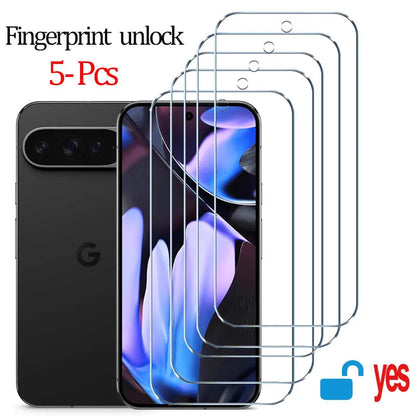 Fingerprint Unlock Glass for Pixel 9 Pro 10 8A 9A 10A 7A 8 Pro Screen Protector Pixel 9 Pro XL Tempered Glass for Google Pixe