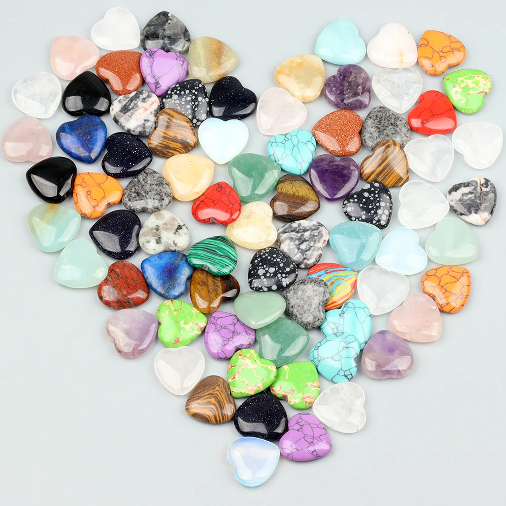 10/20/30PCS 20MM Heart Shape Stone Crystal Amethyst Love Healing Stones Irregular Mineral Gravel Specimen for Home Garden Dec