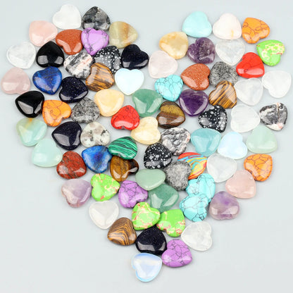 10/20/30PCS 20MM Heart Shape Stone Crystal Amethyst Love Healing Stones Irregular Mineral Gravel Specimen for Home Garden Dec