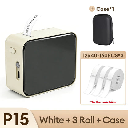 Marklife P15 Mini Portable Label Printer Smart Pocket Printer Thermal Adhesive Sticker Labeling Machine ot 3PK Label Paper No