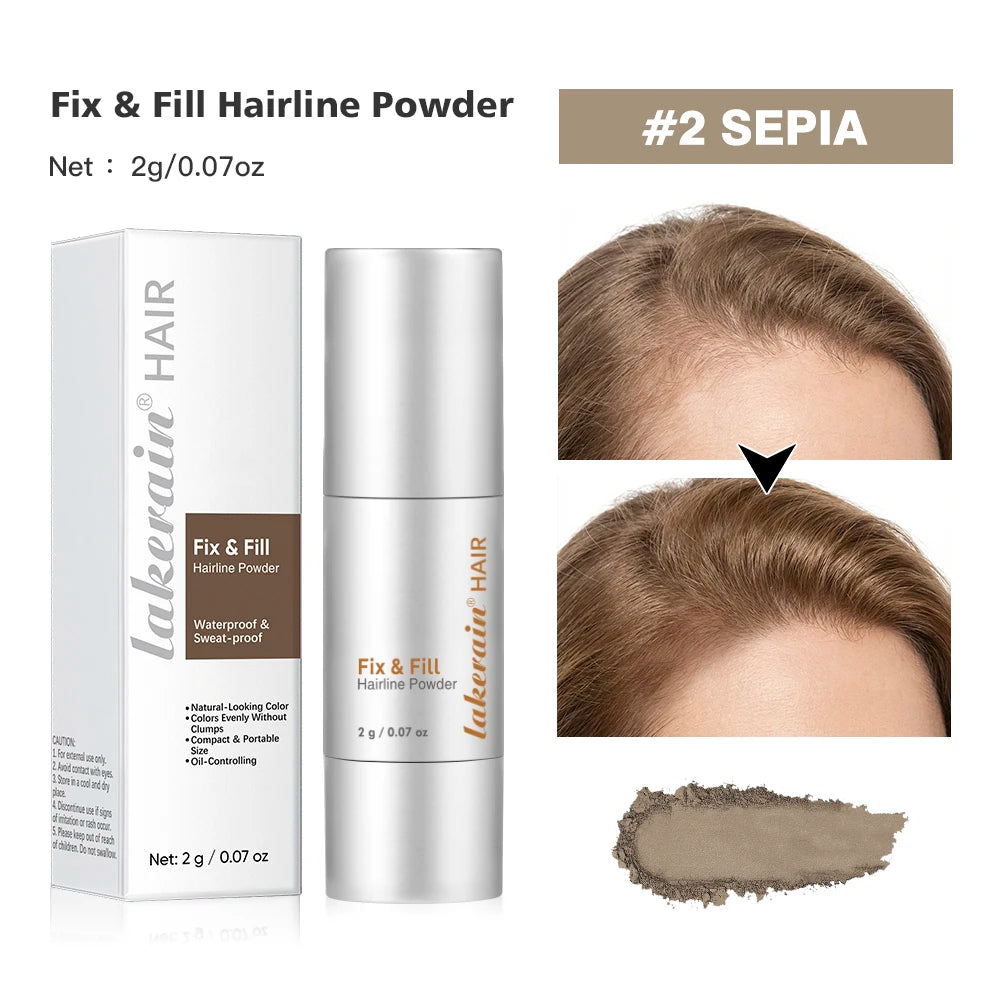 Waterproof Hairline & Root Concealer Pen – Instant Grey Coverage with Easy Blend Powder Stick for Normal Hair - 2SEPIA
