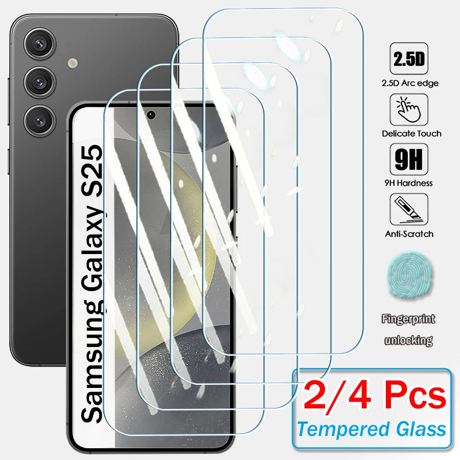 2/4Pcs Tempered Glass Screen Protector For Samsung Galaxy S26 S25 S24 Ultra S23 S22 Plus FE Clear Protective Cover Glass Film