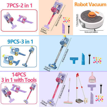 Kids Simulation Electric Vacuum Cleaner Toy Set Housekeeping Role Play Educational Toys for Toddlers Perfect Gift for Girls B