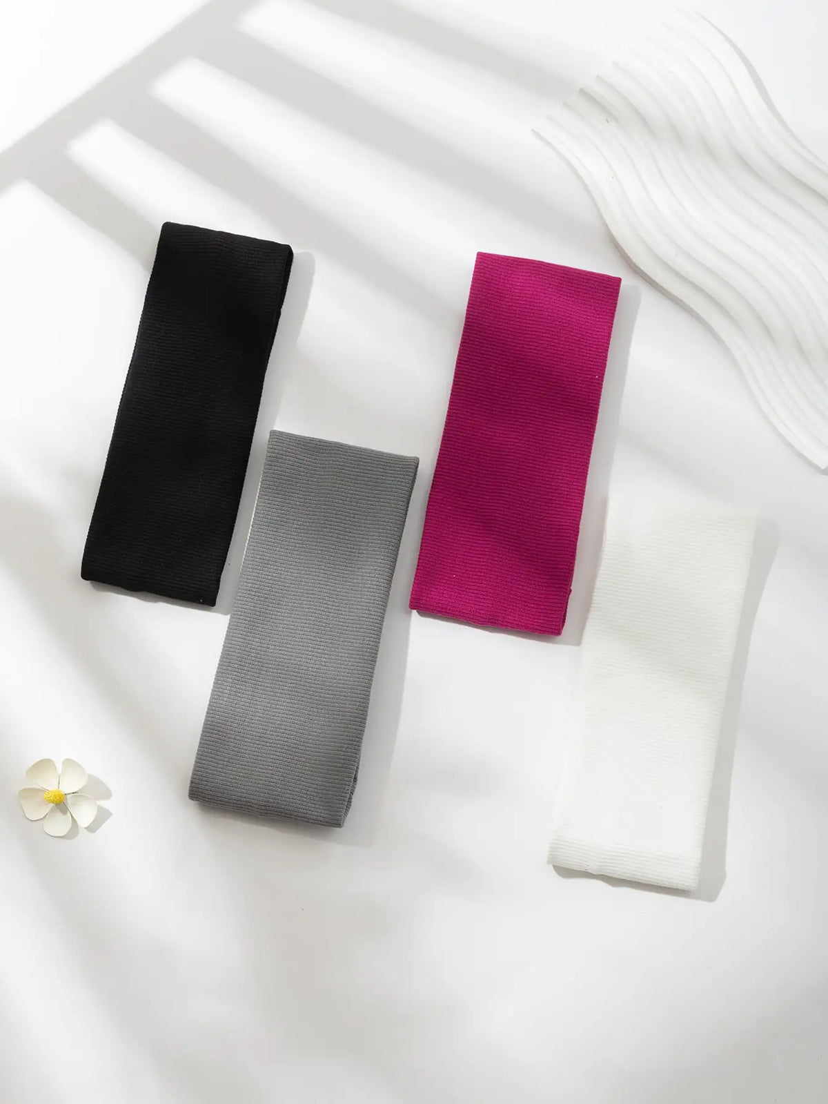 4Pcs Simple Fashion Women Solid Color Elastic HairBands Cute Wash Face Make-up Hair Band Vintage Sports Running Yoga Headband