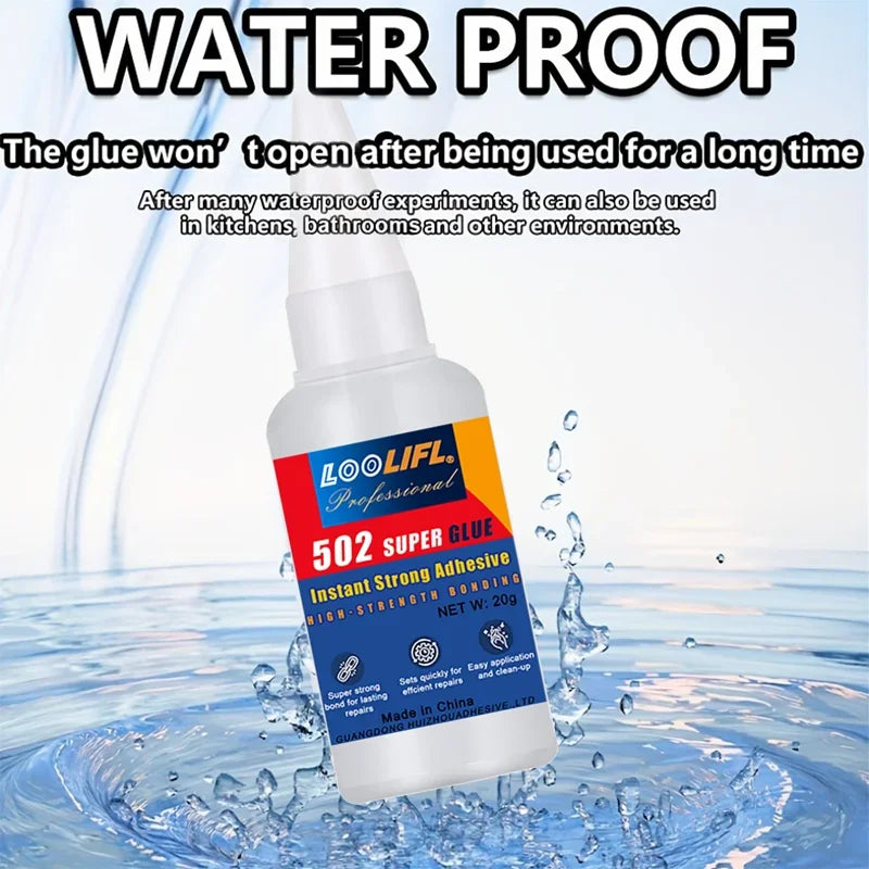 502 High-Strength Cyanoacrylate Glue Fast-Drying Adhesive for Automotive Bumpers, Metal & Plastic, Ideal for Repairs & DIYFix