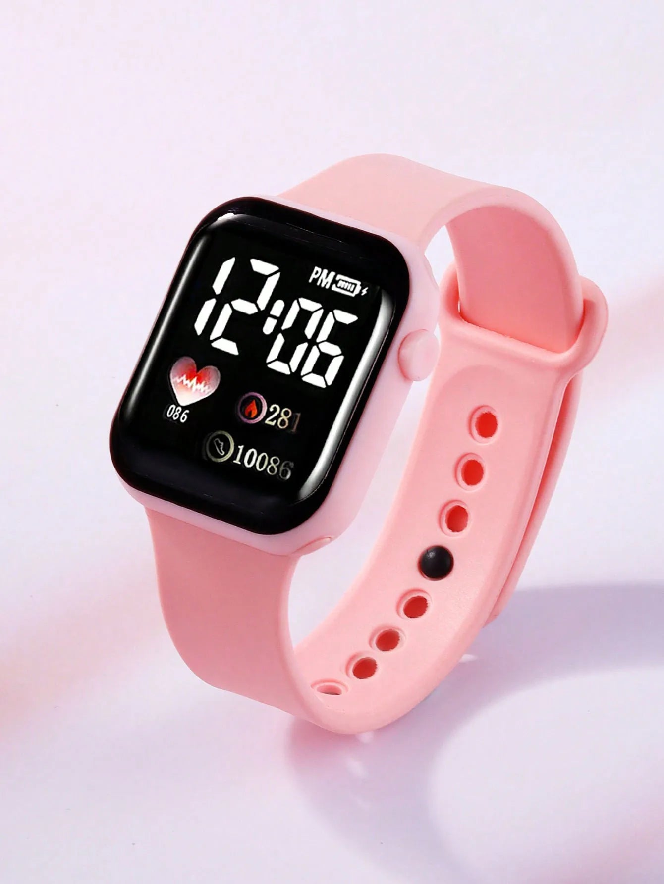 Love Pattern Electronic Watch And Butterfly Accessories Set Birthday Gift (No Box Included)