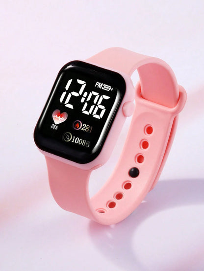 Love Pattern Electronic Watch And Butterfly Accessories Set Birthday Gift (No Box Included)