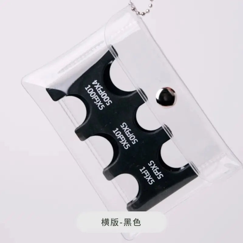 Japanese Coin Holder Wallet ,Coin Wallet,Mini Wallet,PVC Wallet,Portable Small Change Purse ,Transparent Card Case - Black