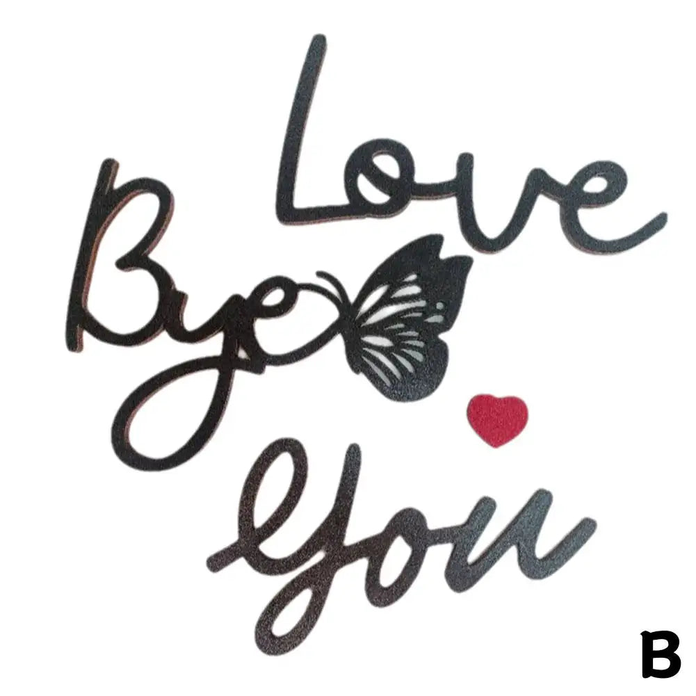 Wooden Letters Wall Decor Love You Bye Sign Wall Decor - B