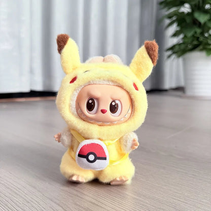 4 Styles for Labubu Clothes Pokemon Pikachu Set Role-playing Costume, Animated Characters, Labubu Accessories (No Dolls) - No