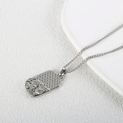 Square Pendants Delicate Stainless Steel Chain Pendant Necklace For Women Necklace