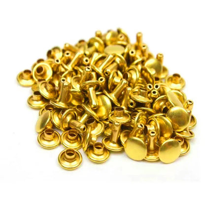 100sets 6-8mm Metal Double Cap Round Rivets Studs Collision Nail Spike Rock Leather Craft Shoe Bag Belt Garment Bracelet DIY