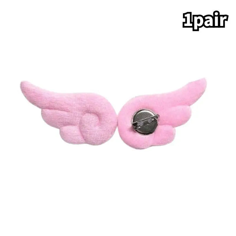 5/1Pairs Small Angel Wings Brooch Japanese Plush Angel Wings Brooch Badge Sweet Pin Doll Cosplay Y2K Fluffy Angel Wing Bag De