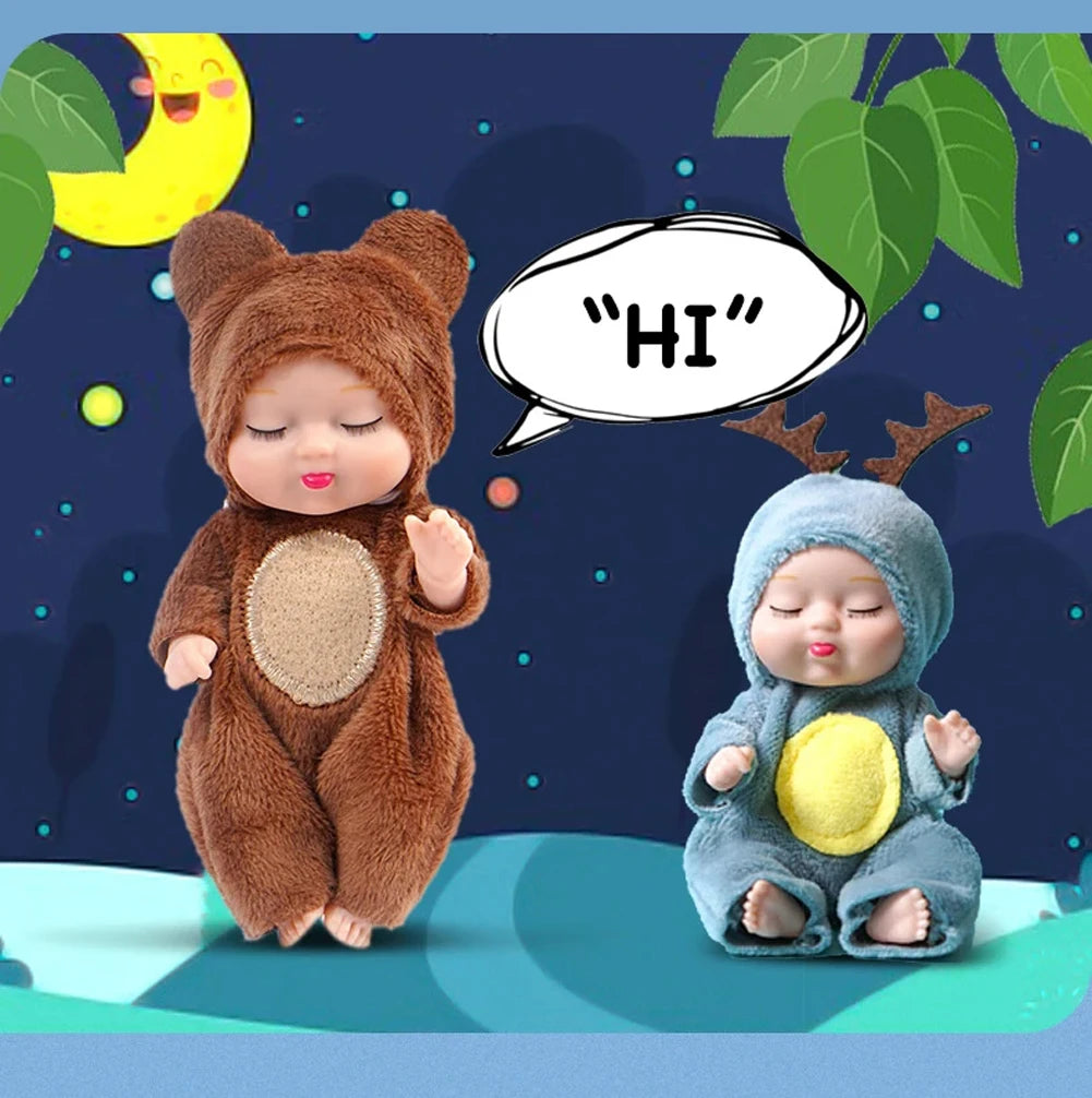 6Pcs Reborn Doll Kit Toy Simulation Princess Dolls Toy Mini Cute Sleeping Baby with Clothes Accessories Birthday Gift for Kid