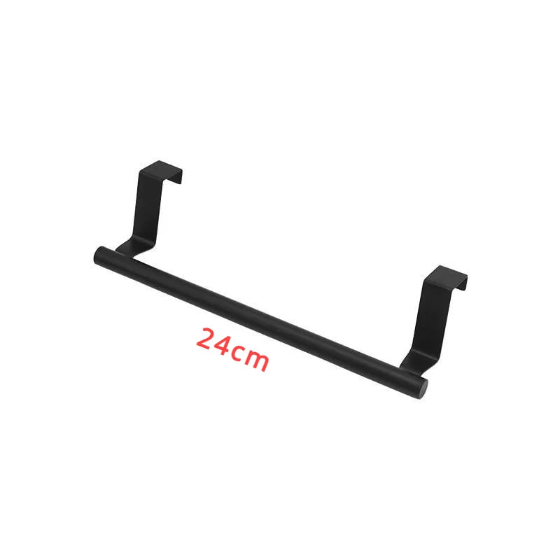 Towel Rod Steel Metal Wire Over Cabinet Towel Rack Storage Organizer Bathroom Door Hanging Towel Rack Punch-free Rag Hanger -