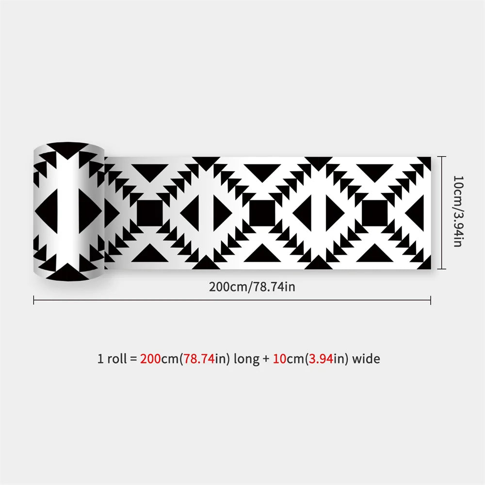 Mosaic Bathroom Waist Line Wall Stickers Waterproof Peel & Stick Art Backsplash Kitchen Office Skirting Line Decor Wallpaper 